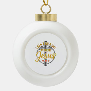 Boule En Céramique Chemise de typographie chrétienne Jésus Croix_1
