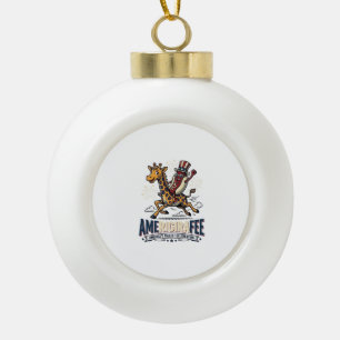Boule En Céramique Chemise drôle Amerigiraffee patriotique girafe hot