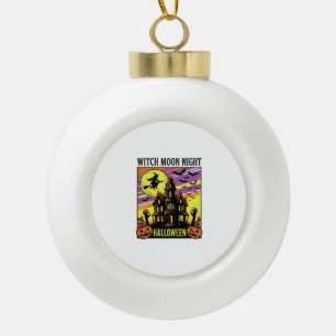 Boule En Céramique Chemise Halloween Sorcière Maison Hantée Nuit_