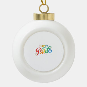 Boule En Céramique Chemise Happy Pride Vintage Rainbow Typography_1