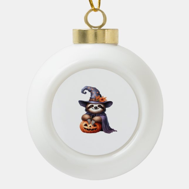 Boule En Céramique Chemise T classique Sloth Halloween (Devant)