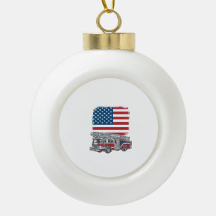 Boule En Céramique Chemise vintage du drapeau américain de la camion