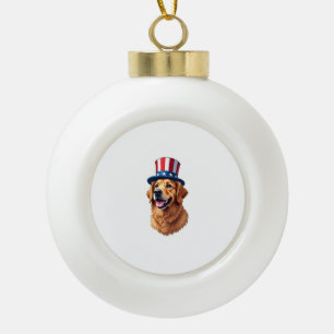 Boule En Céramique Chemise Vintage Golden Retriever du 4 juillet