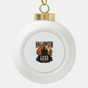 Boule En Céramique Chemise Vintage Halloween Maison Hantée Quotidien