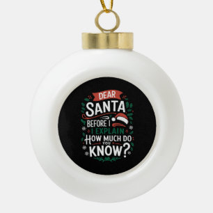 Boule En Céramique Cher Père Noël avant que j'explique combien savez-