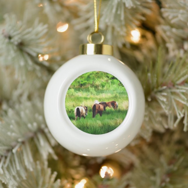 BOULE EN CÉRAMIQUE CHEVAUX (Arbre)