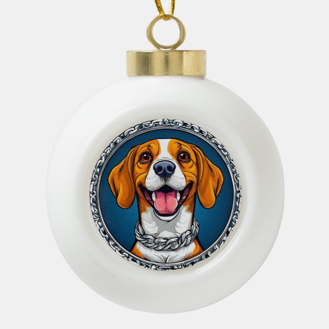 Boule En Céramique Chien Beagle mignon (Devant)
