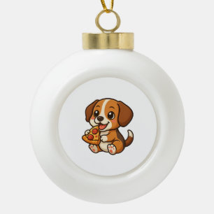Boule En Céramique Chien beagle mignon pizza amateurs de pizza dessin