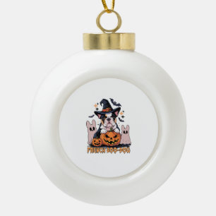 Boule En Céramique Chien Boo Français Mignon Frenchie Halloween Fantô