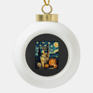 Boule En Céramique Chien de berger allemand mignon Halloween Jack O L