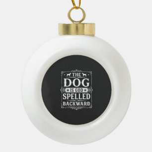 Boule En Céramique Chien Drôle Dieu Écrit à l'Envers
