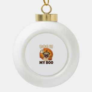 Boule En Céramique Chien Est Boo Pug Halloween Fantôme Citrouille