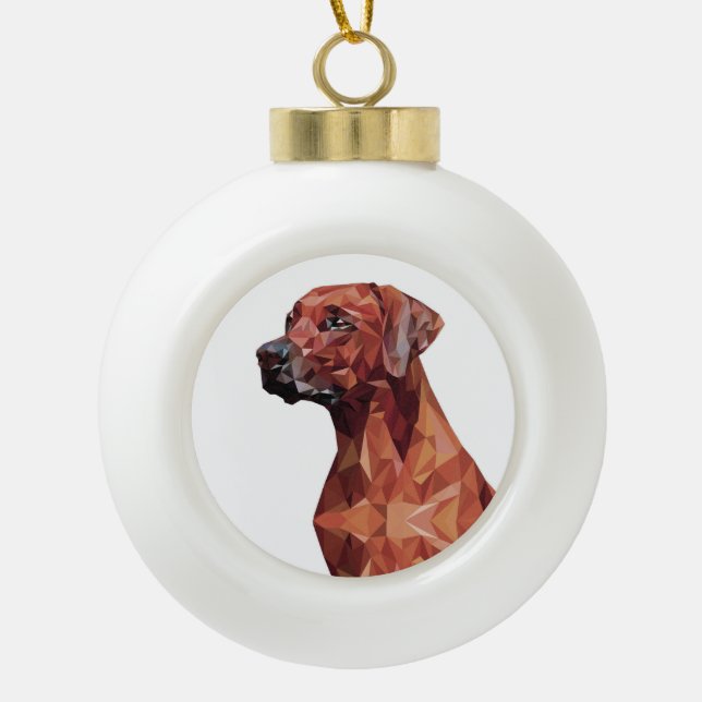 Boule En Céramique Chien géométrique Brown (Devant)