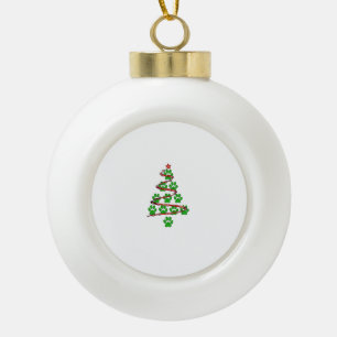 Boule En Céramique Chien Paws Imprimer l'arbre de Noël pour les Amour