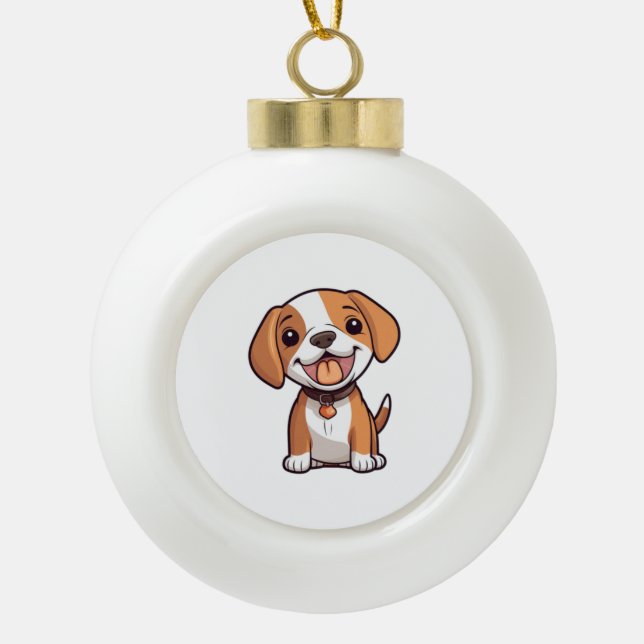 Boule En Céramique Chiot Beagle Kawaii (Devant)