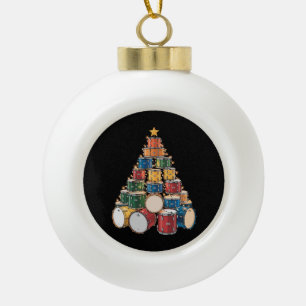 Boule En Céramique Christmas Tree Drummer Music Holiday Drummer Band