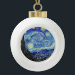 Boule En Céramique Ciel Vintage Nuit Nuit Étoilée<br><div class="desc">Ornement de Noël en céramique Boule Ciel Rétro Nuit Étoilée</div>