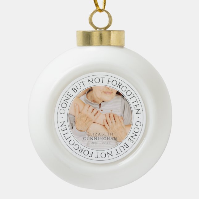 Boule En Céramique Citation Memorial Classic Élégant Chic Photo Keeps (Devant)