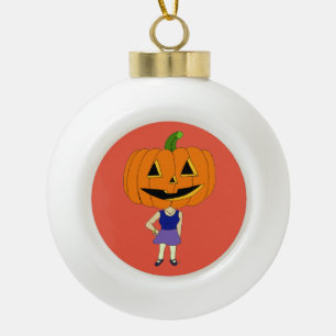 Boule En Céramique citrouille chef chibi fille