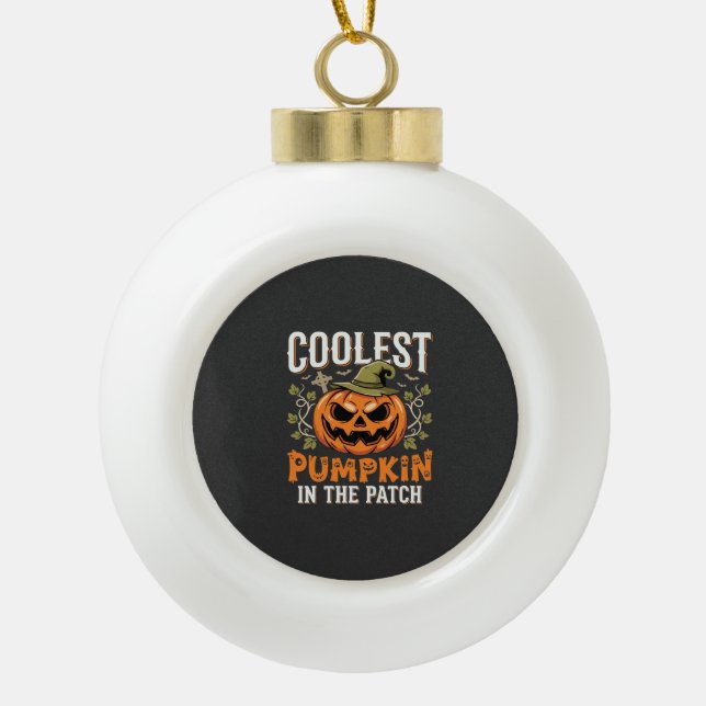 Boule En Céramique Citrouille la plus cool du patch design Halloween (Devant)