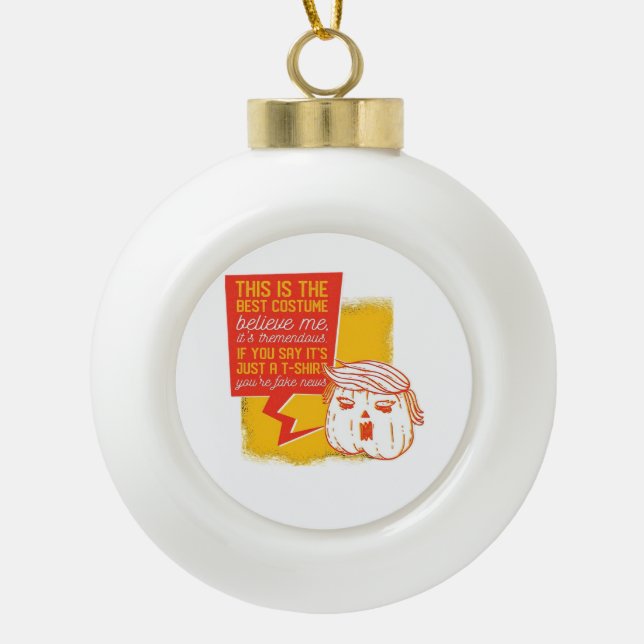 Boule En Céramique Citrouille Trumpkin Drôle Citation d'Halloween (Devant)