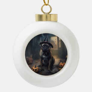 Boule En Céramique Citrouilles Bullmastiff Halloween Épouvantables 