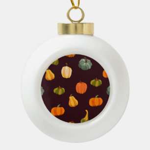 Boule En Céramique Citrouilles colorés : Élégance d'automne foncé.