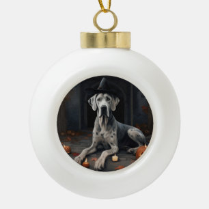 Boule En Céramique Citrouilles Great Dane Halloween Épouvantable Flip
