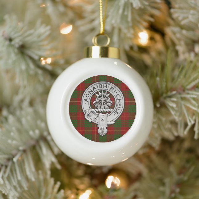Boule En Céramique Clan Cameron Crest & Tartan (Arbre)