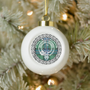 Boule En Céramique Clan écossais Armstrong Tartan et Crest