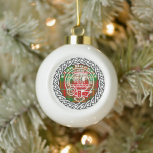 Boule En Céramique Clan écossais Burnett Tartan et Crest