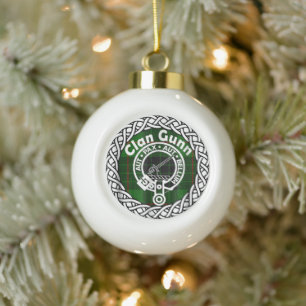 Boule En Céramique Clan Gunn Tartan et Crest
