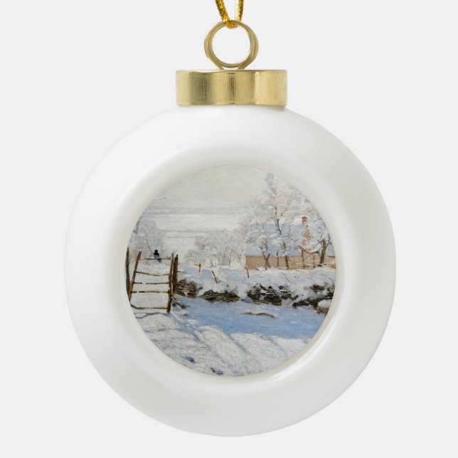 Boule En Céramique Claude Monet Le Noël Magpie (Devant)