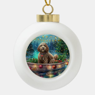 Boule En Céramique Cockapoo Christmas Festive Voyage
