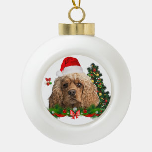 Boule En Céramique Cocker spaniel Noël