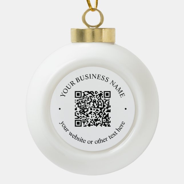 Boule En Céramique Code QR téléchargé Plus Texte circulaire modifiabl (Devant)