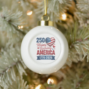 Boule En Céramique Cœurs USA 1776 2026 4 juillet