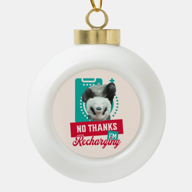 Boule En Céramique Conception de Batterie Sociale de Panda en Rupture (Devant)