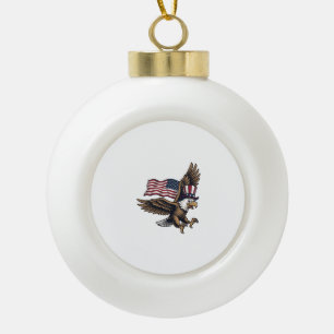 Boule En Céramique Conception de chemise vintage drapeau aigle patrio