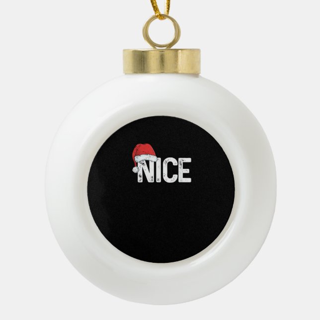 Boule En Céramique Conception de Noël drôle de correspondance méchant (Devant)