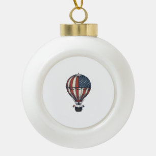 Boule En Céramique Conception de T-shirt Montgolfière Patriotique Vin