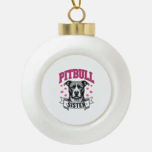 Boule En Céramique Conception vectorielle de sœur Pitbull amateur de