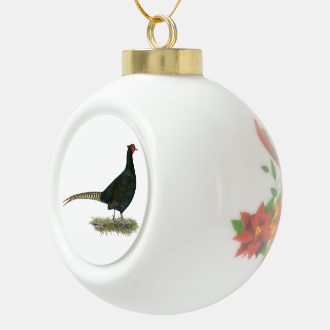 Boule En Céramique Coq noir de faisan (Droite)