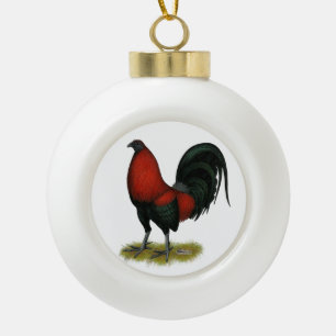 Boule En Céramique Coq Rouge Noir Game Américain BB