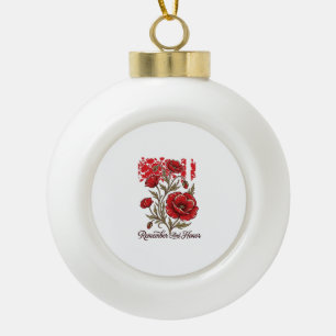 Boule En Céramique Coquelicot Rouge Se souvenir et honorer Vintage Ch