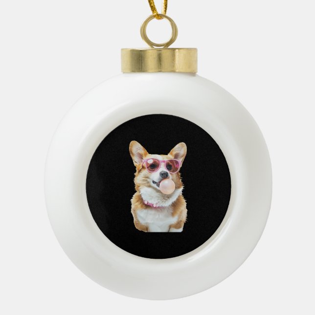 Boule En Céramique Corgi    (Devant)