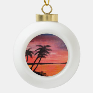 Boule En Céramique Coucher de soleil sous les tropiques