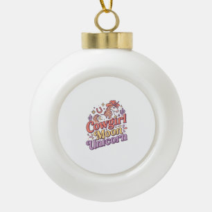 Boule En Céramique Cowgirl Licorne Lune Licorne Marchandise Fantaisis