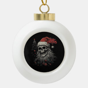 Boule En Céramique Crâne de squelette Noël joyeux drôle Santa apparié