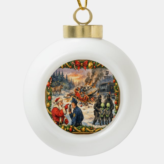 Boule En Céramique Crash de Noël (Devant)